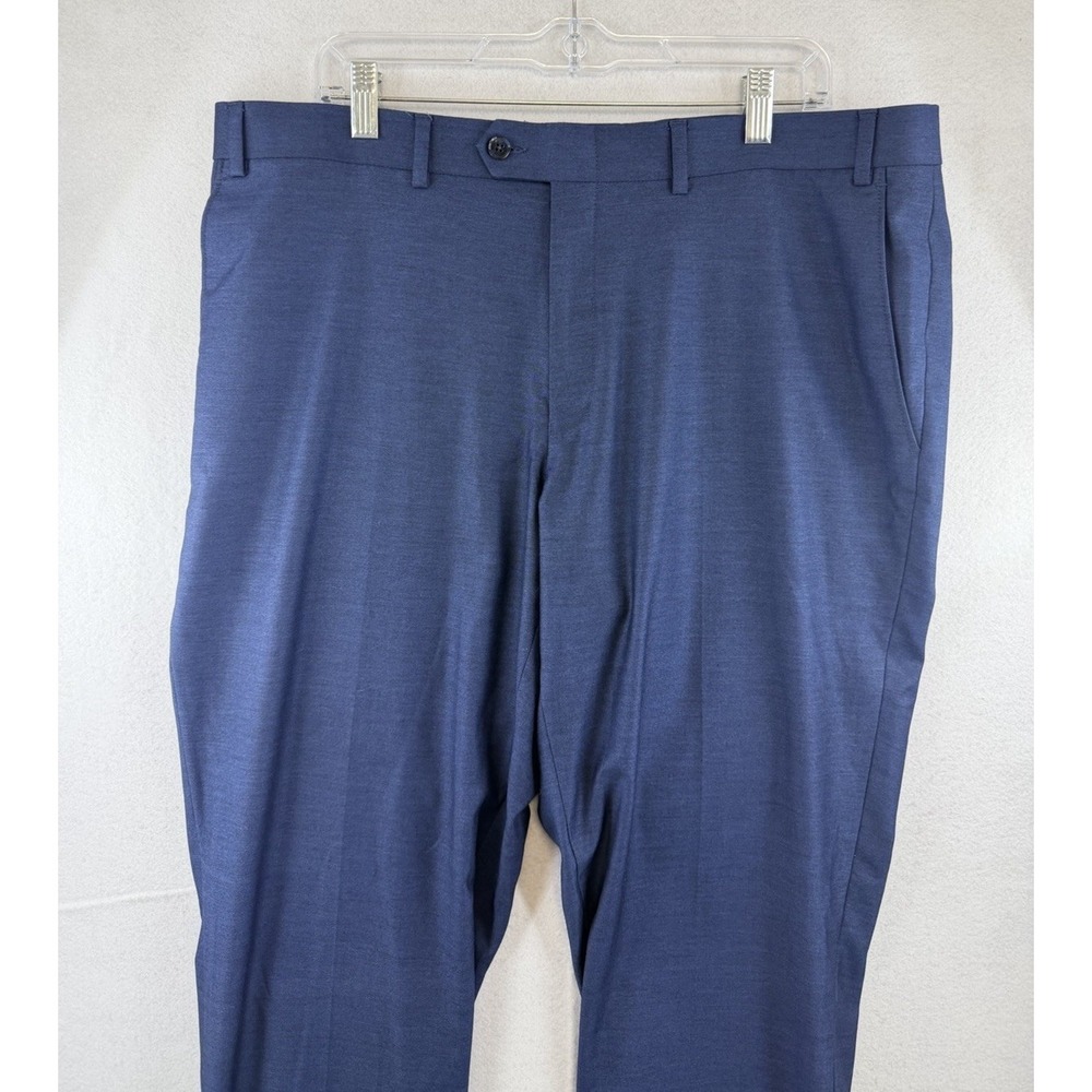 Bar III Men's Slim Fit Dress Pants, 38x32, Flat Front Blue Polyester Rayon Blend